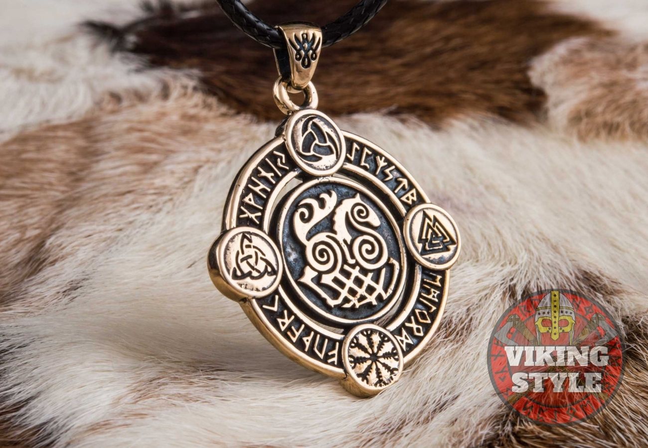 Sleipnir Pendant - Viking Symbols, Bronze