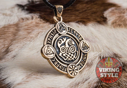 Sleipnir Pendant - Viking Symbols, Bronze