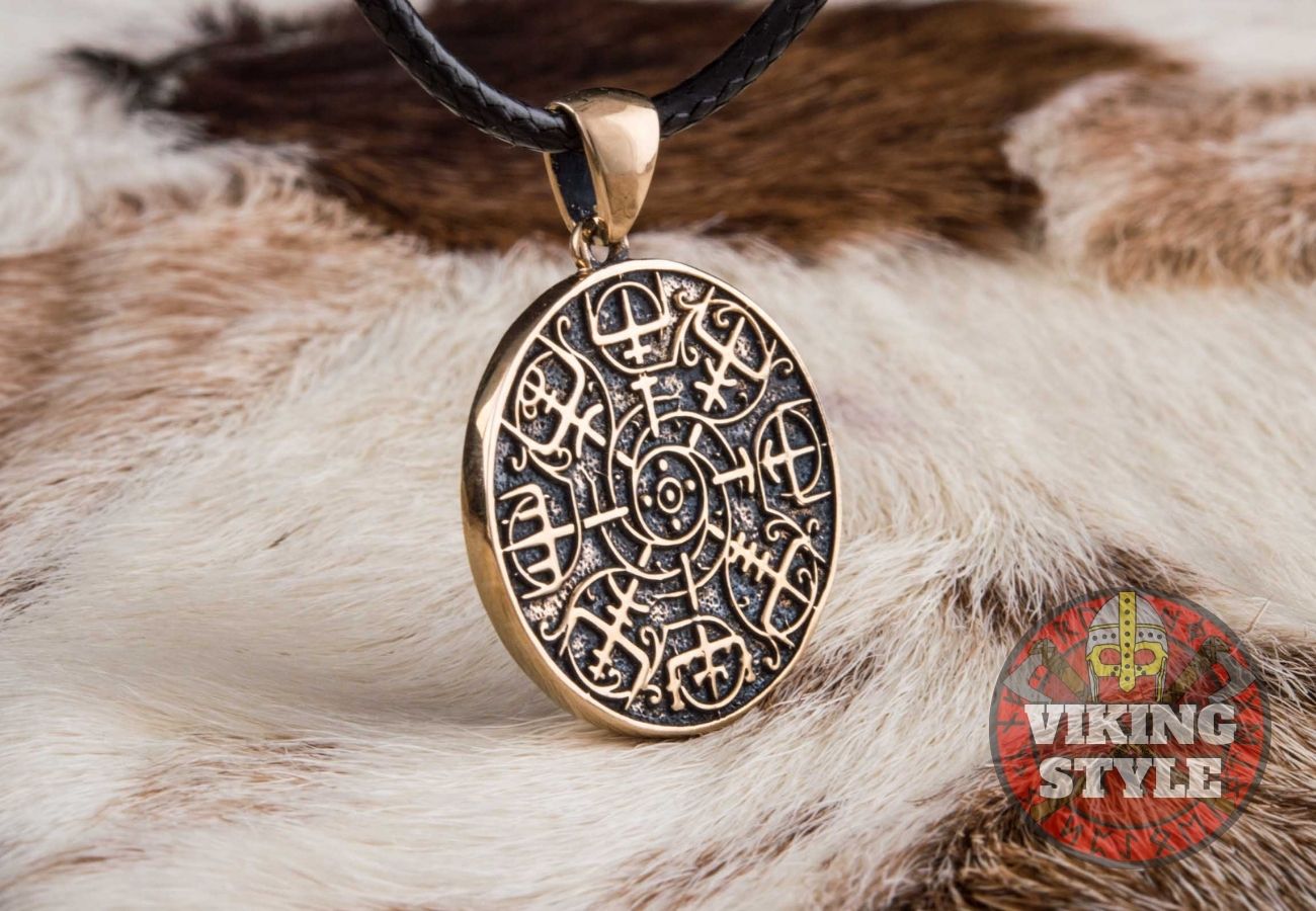 Ægishjálmur Pendant - Lunar, Bronze