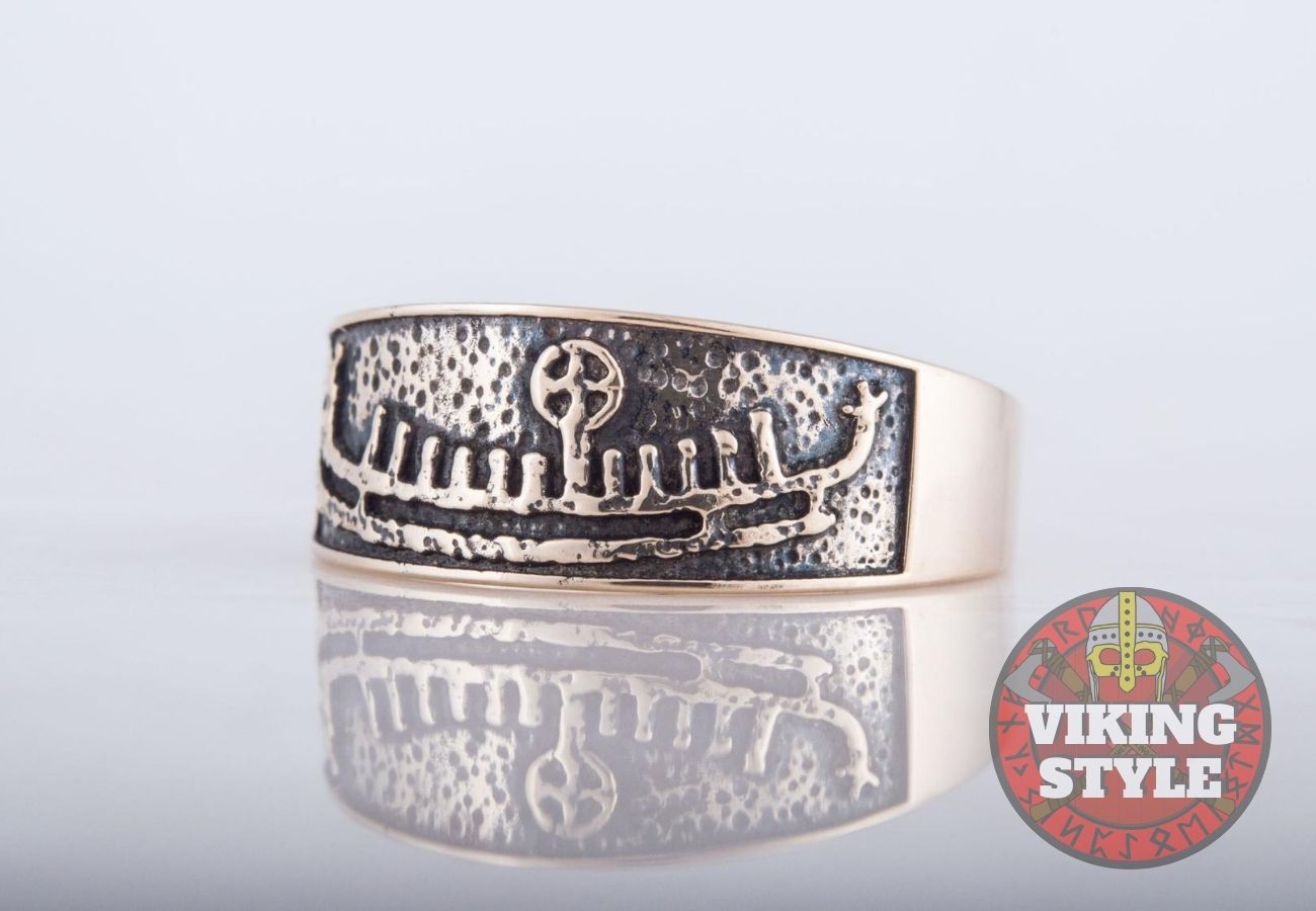 Viking Ship Ring - Drakkar, Bronze