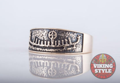 Viking Ship Ring - Drakkar, Bronze