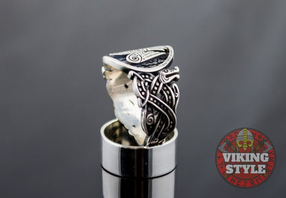 Norse Raven Ring - Wolf, 925 Silver