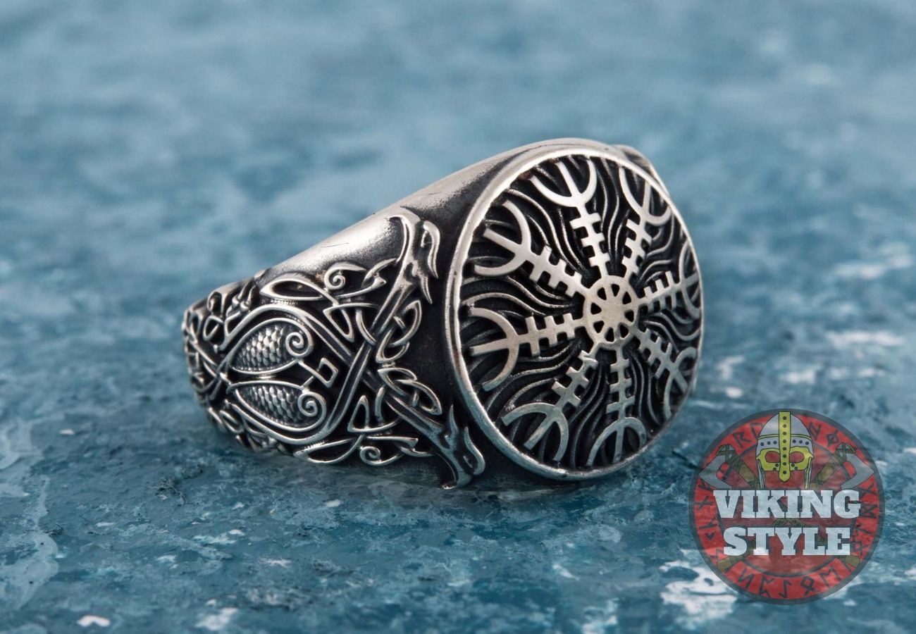 Ægishjálmur Ring - Ravens, 925 Silver