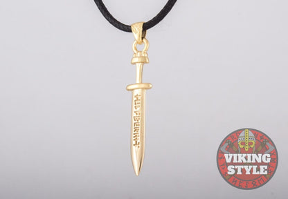 Viking Sword Pendant - Gold