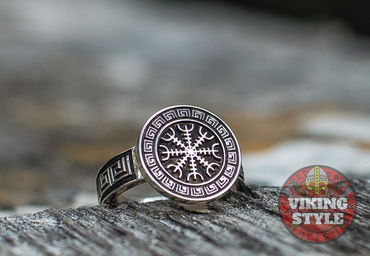 Ægishjálmur Ring - Helm of Awe, 925 Silver