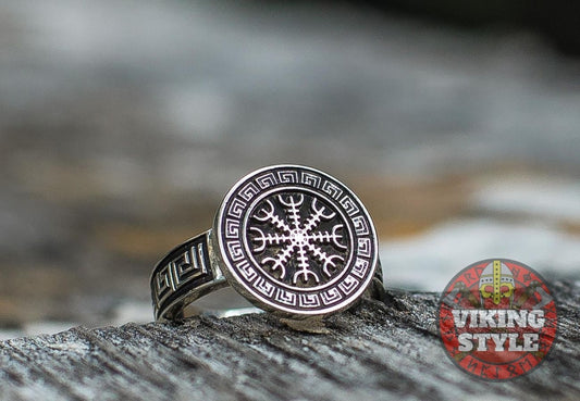 Ægishjálmur Ring - Helm of Awe, 925 Silver