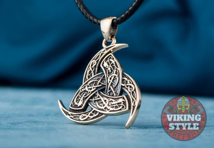 Tri-Horn Necklace - Bronze