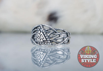 Valknut Ring - Tree of Life, 925 Silver