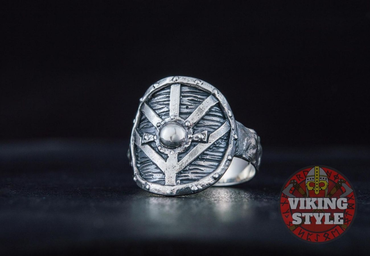 Viking Shield Ring - Fehu, 925 Silver
