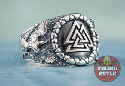 Valknut Ring - Corvus, 925 Silver