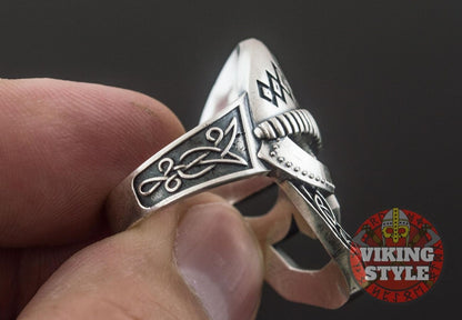 Viking Helmet Ring V - 925 Silver