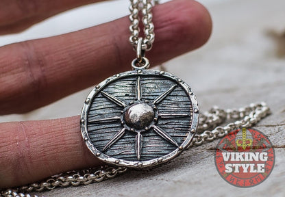 Viking Shield Pendant - Star, 925 Silver