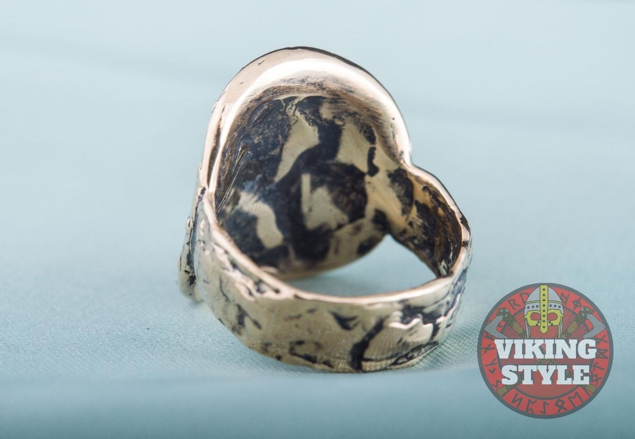 Viking Shield Ring - Fehu, Bronze