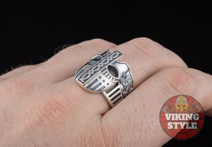 Viking Helmet Ring IV - 925 Silver