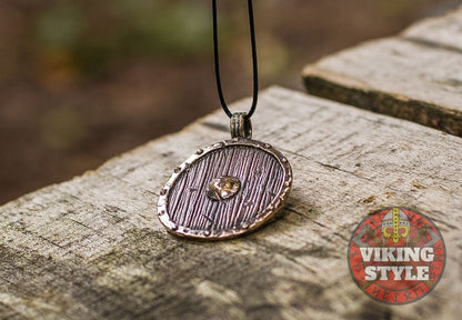 Viking Shield Pendant - Bronze