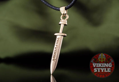 Viking Sword Pendant - Gold