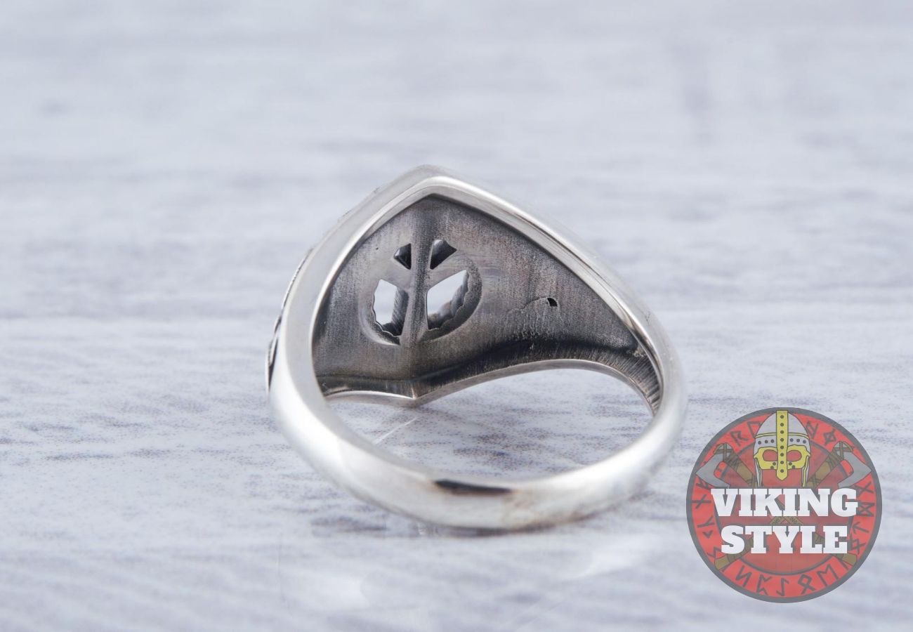 Algiz Ring III - Runic, 925 Silver