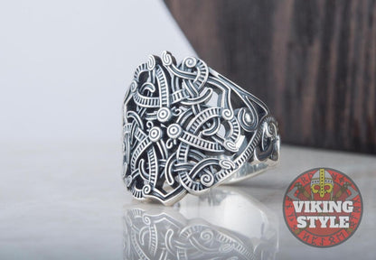 Jörmungandr Ring - World Serpent, 925 Silver