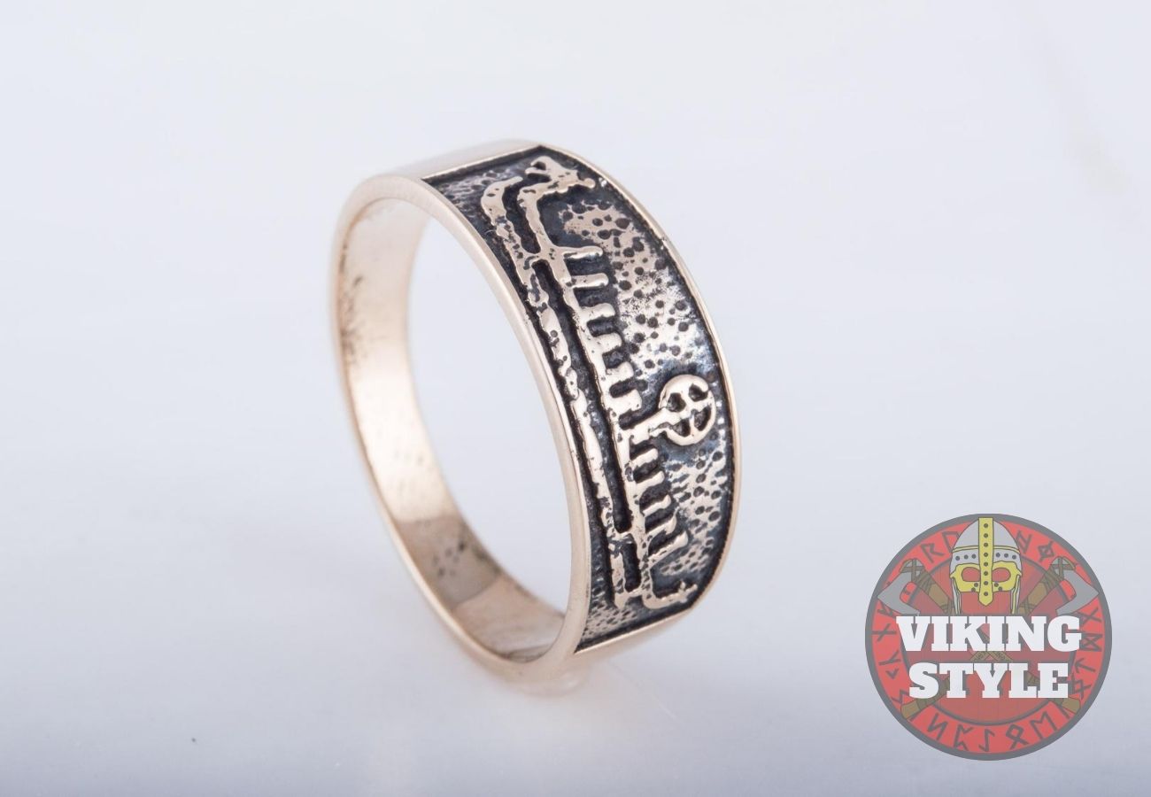 Viking Ship Ring - Drakkar, Bronze