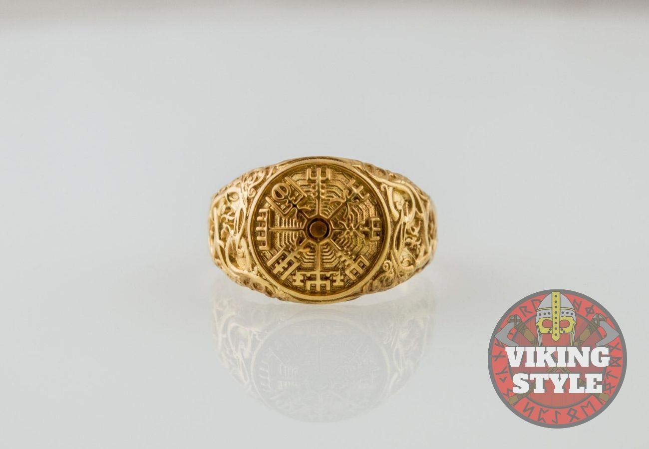 Vegvísir Ring - Urnes, Gold