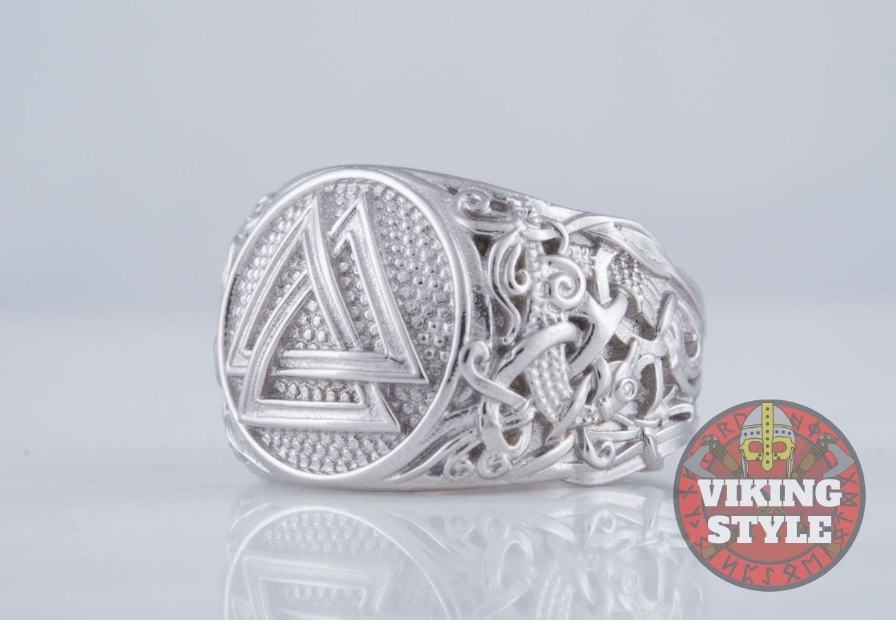 Valknut Ring - Rhodium