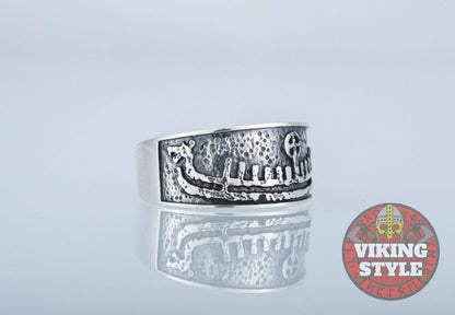 Viking Ship Ring - Drakkar, 925 Silver