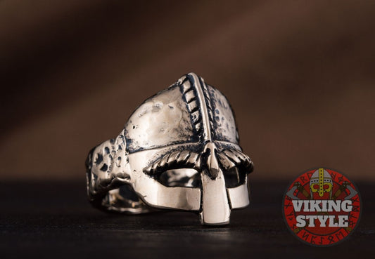 Viking Helmet Ring - Bronze