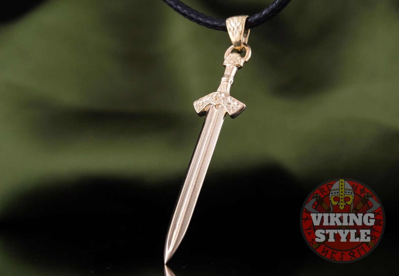 Viking Sword Pendant III - Gold
