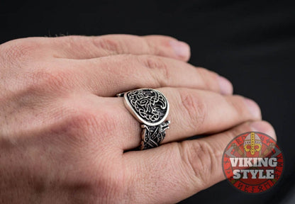 Yggdrasil Ring - Wolf, 925 Silver