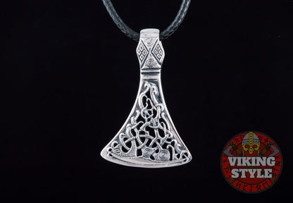 Viking Axe Head Pendant - Urnes, 925 Silver