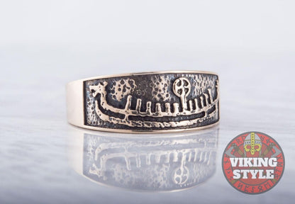 Viking Ship Ring - Drakkar, Bronze