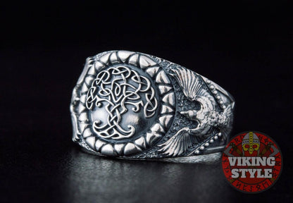 Yggdrasil Ring - Corvus, 925 Silver