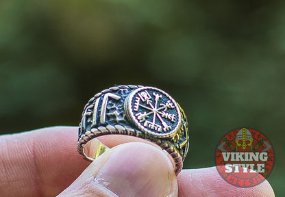 Vegvísir Ring - Odin Collection, 925 Silver