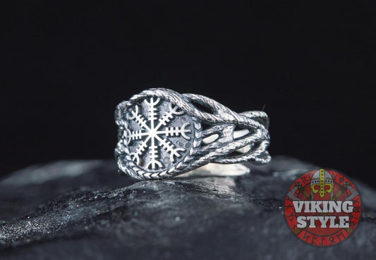 Ægishjálmur Ring - Tree of Life, 925 Silver