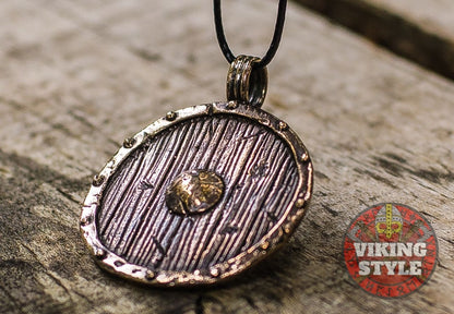 Viking Shield Pendant - Bronze
