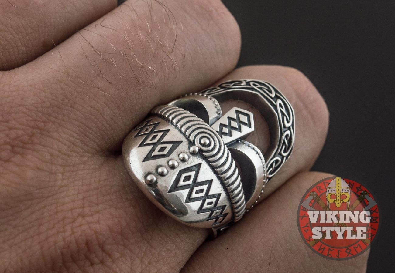Viking Helmet Ring V - 925 Silver