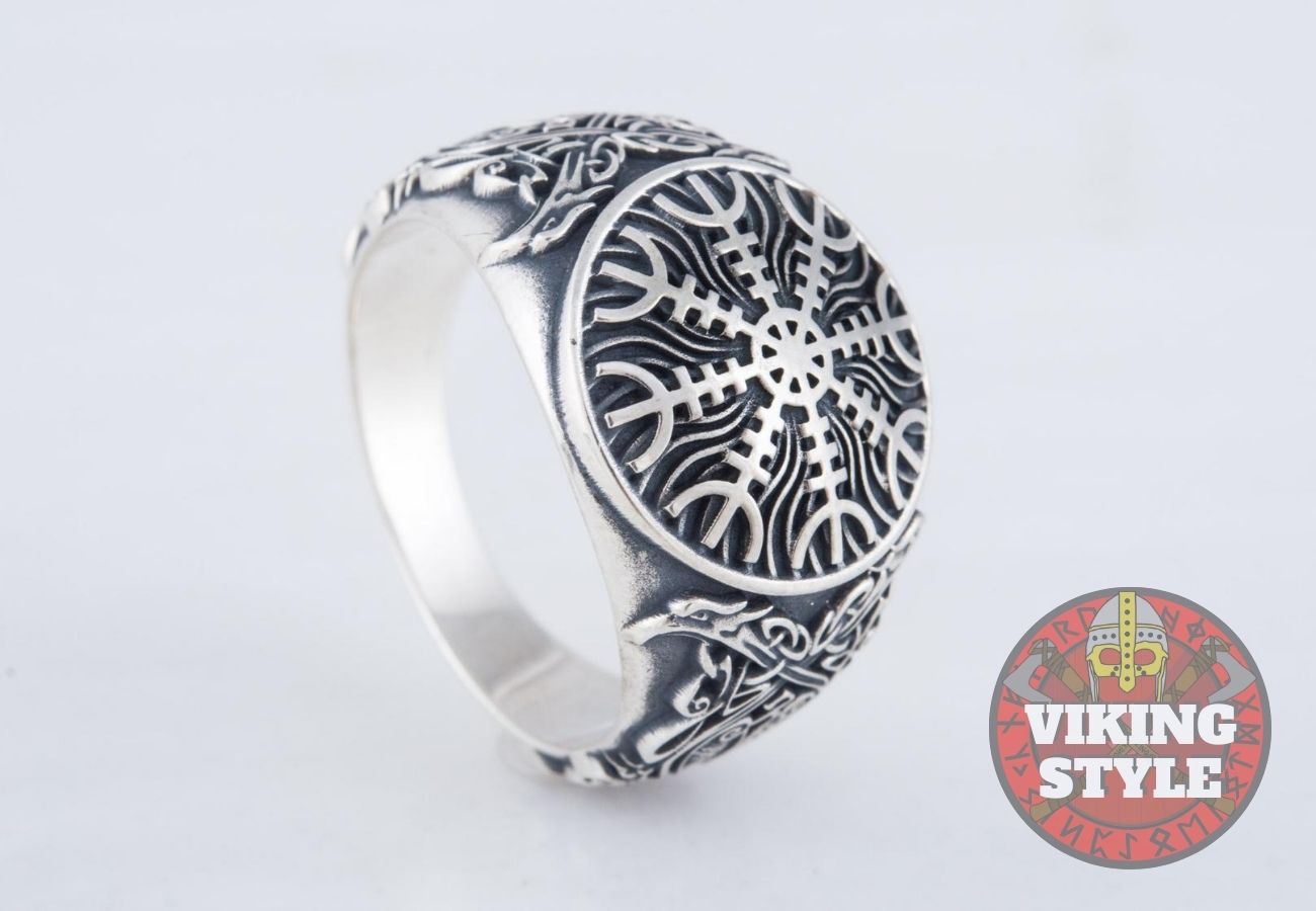 Ægishjálmur Ring - Ravens, 925 Silver