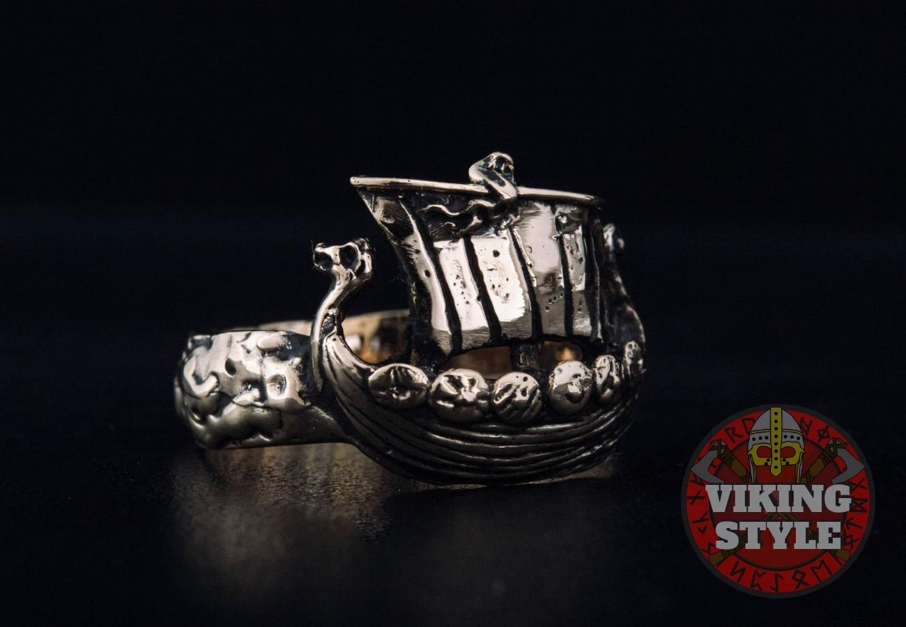 Viking Ship Ring - Drakkar, Bronze