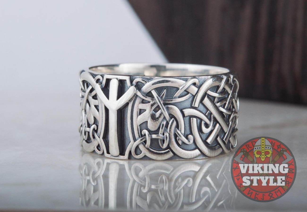 Algiz Ring - Runic, 925 Silver