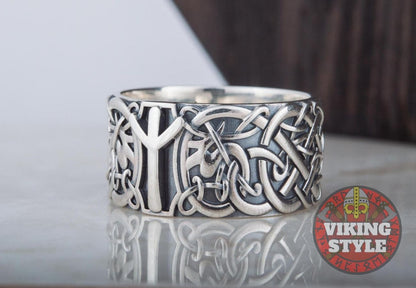 Algiz Ring - Runic, 925 Silver