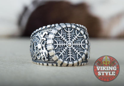 Ægishjálmur Ring - Dragon, 925 Silver