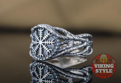 Ægishjálmur Ring - Tree of Life, 925 Silver
