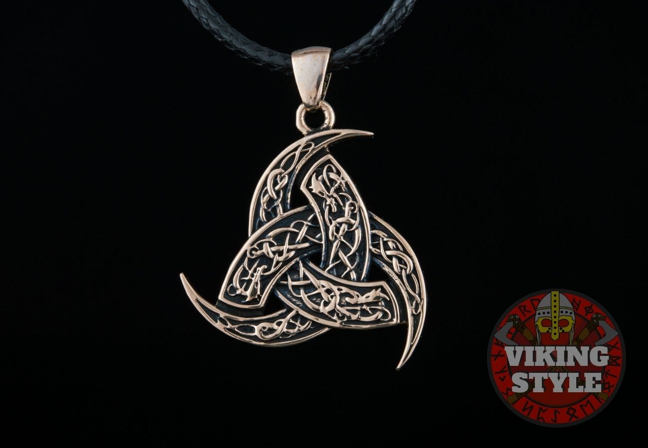 Tri-Horn Necklace - Bronze