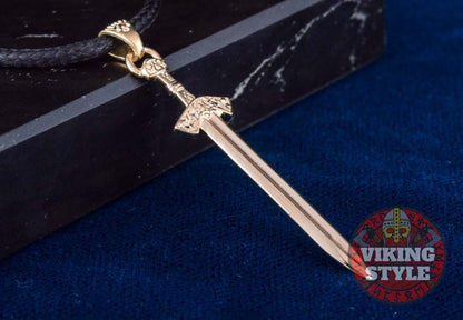 Viking Sword Pendant III - Gold