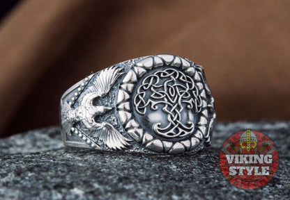 Yggdrasil Ring - Corvus, 925 Silver
