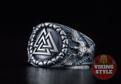 Valknut Ring - Corvus, 925 Silver
