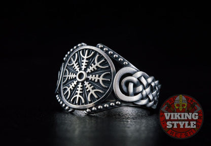 Ægishjálmur Ring - Endless Knot, 925 Silver