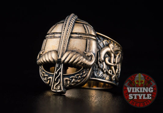 Viking Helmet Ring III - Bronze
