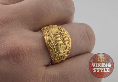 Drakkar Ring - Urnes, Gold