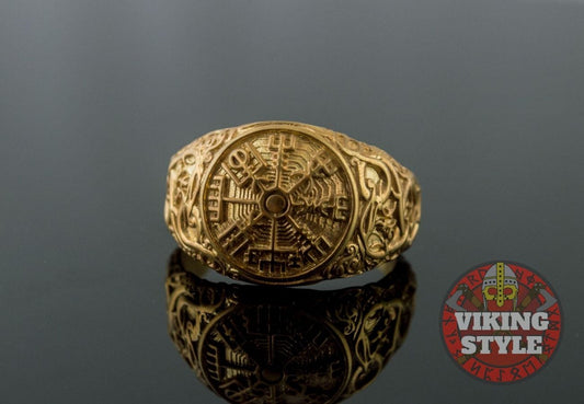 Vegvísir Ring - Urnes, Gold
